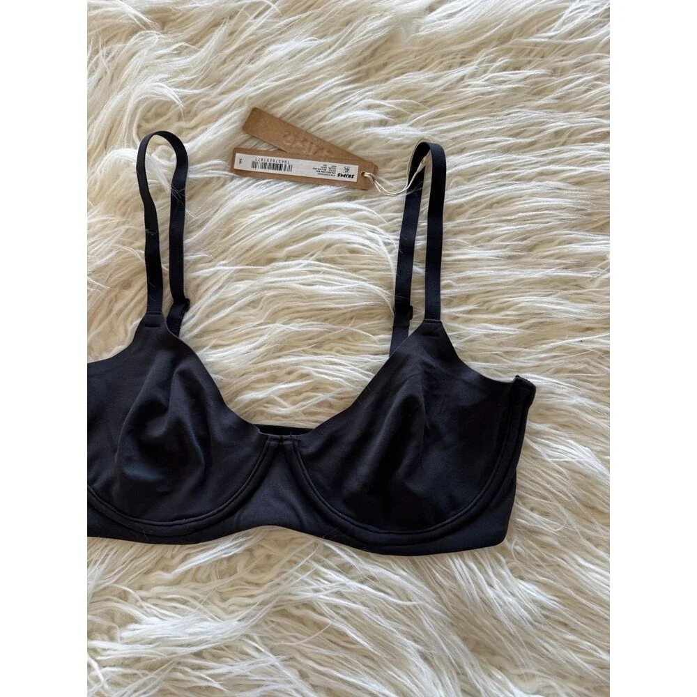 Skims Fits Everybody Unlined Demi Bra Onyx Size 32C - Picture 4 of 6